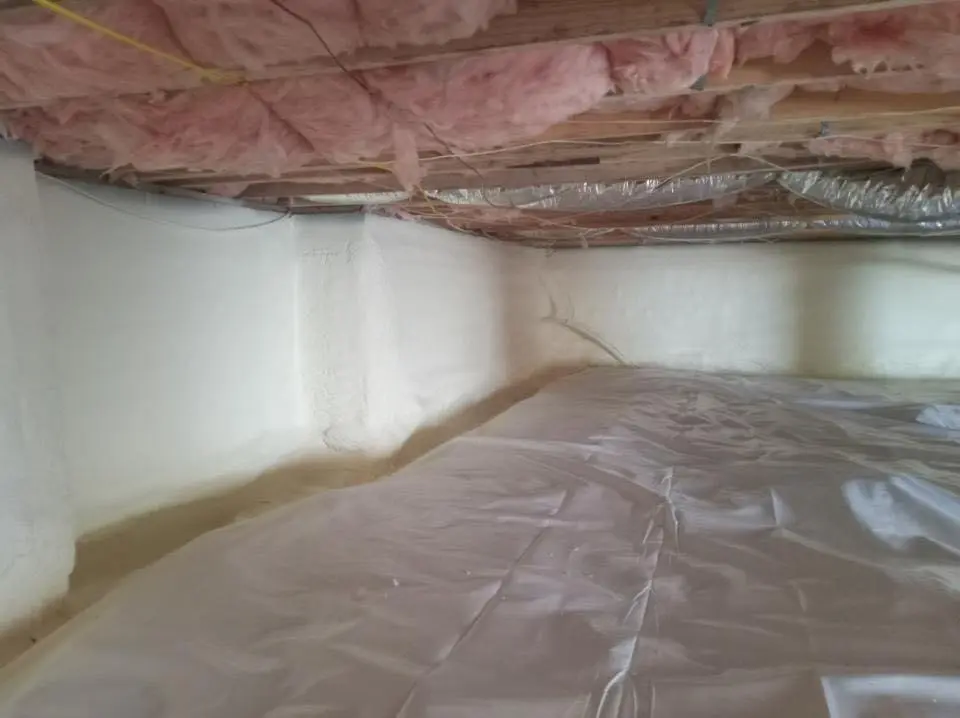 Crawl space encapsulation with closed-cell spray foam for Roof Waterproofing in Bedminster
